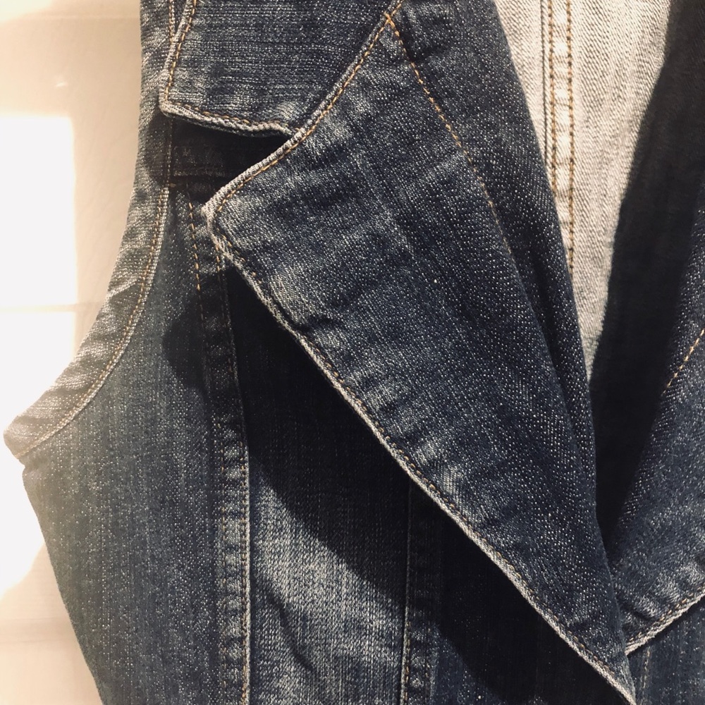 Jean Vest w/ Rhinestone Buttons - Picture 3 of 5